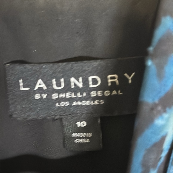 Laundry by Shelli Segal Black Blue Leopard Print Dress Size 10 - Picture 6 of 9